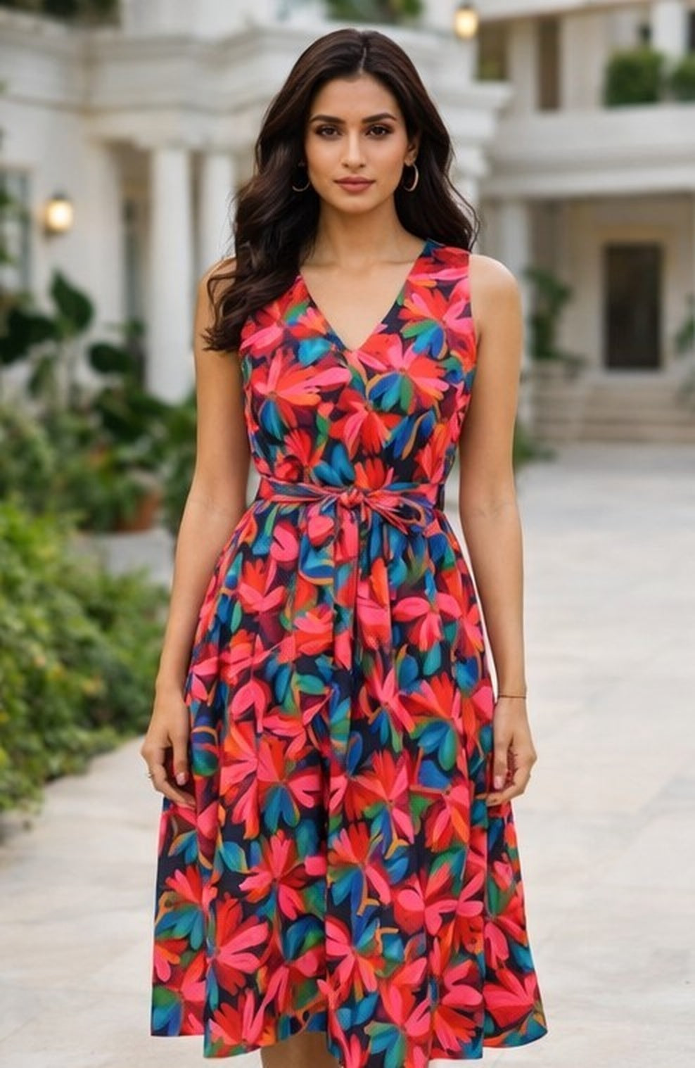 Riviera Floral Midi Dress