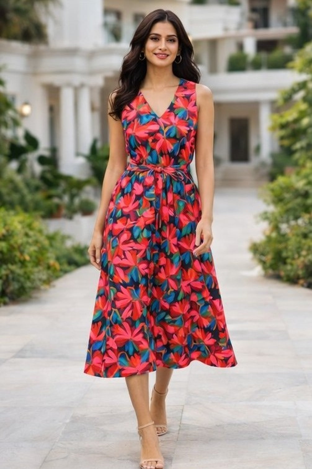 Riviera Floral Midi Dress