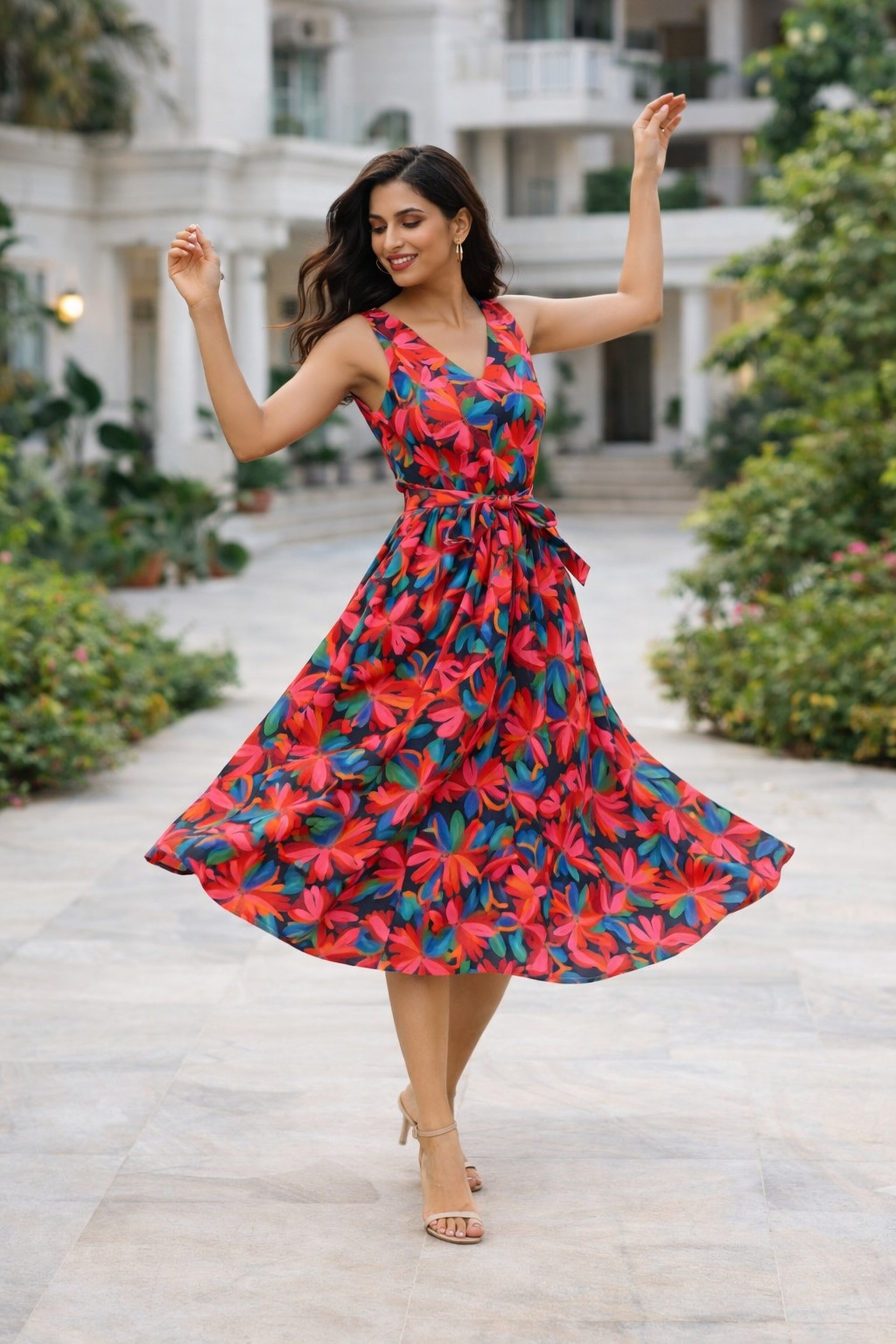 Riviera Floral Midi Dress