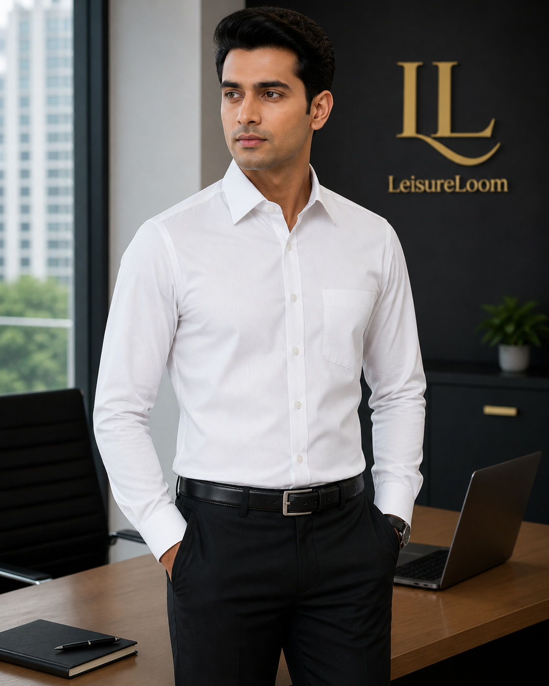 LL-074 Premium White formal shirt