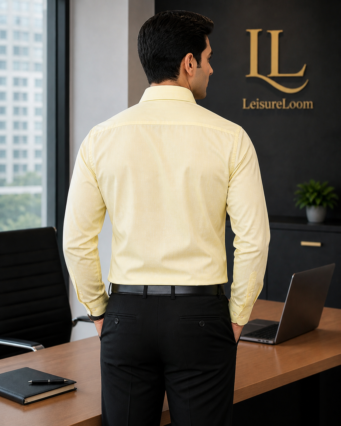 LL-072 Premium Cream Yellow formal shirt