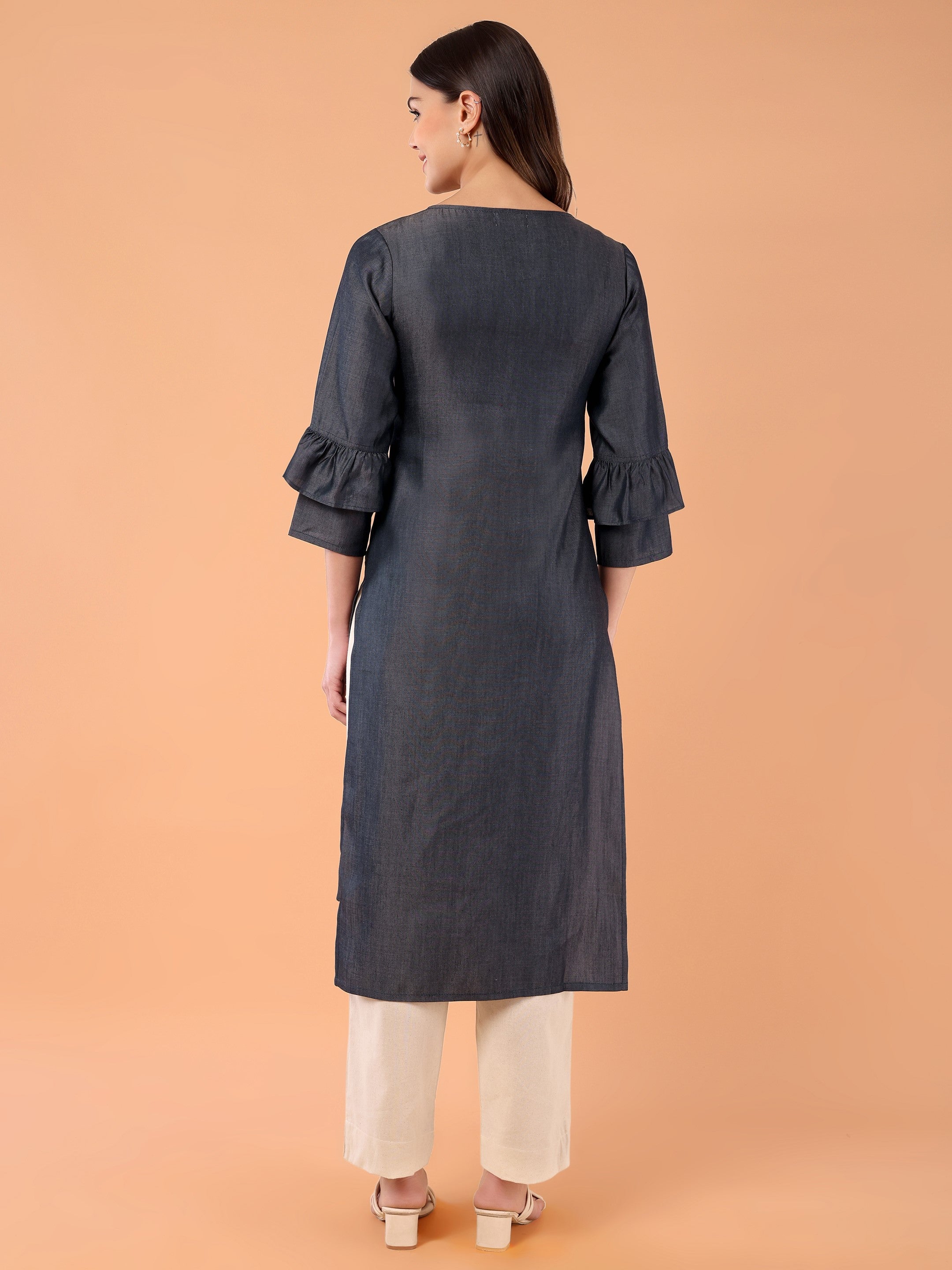 SAMAIRA Denim Layered Kurta