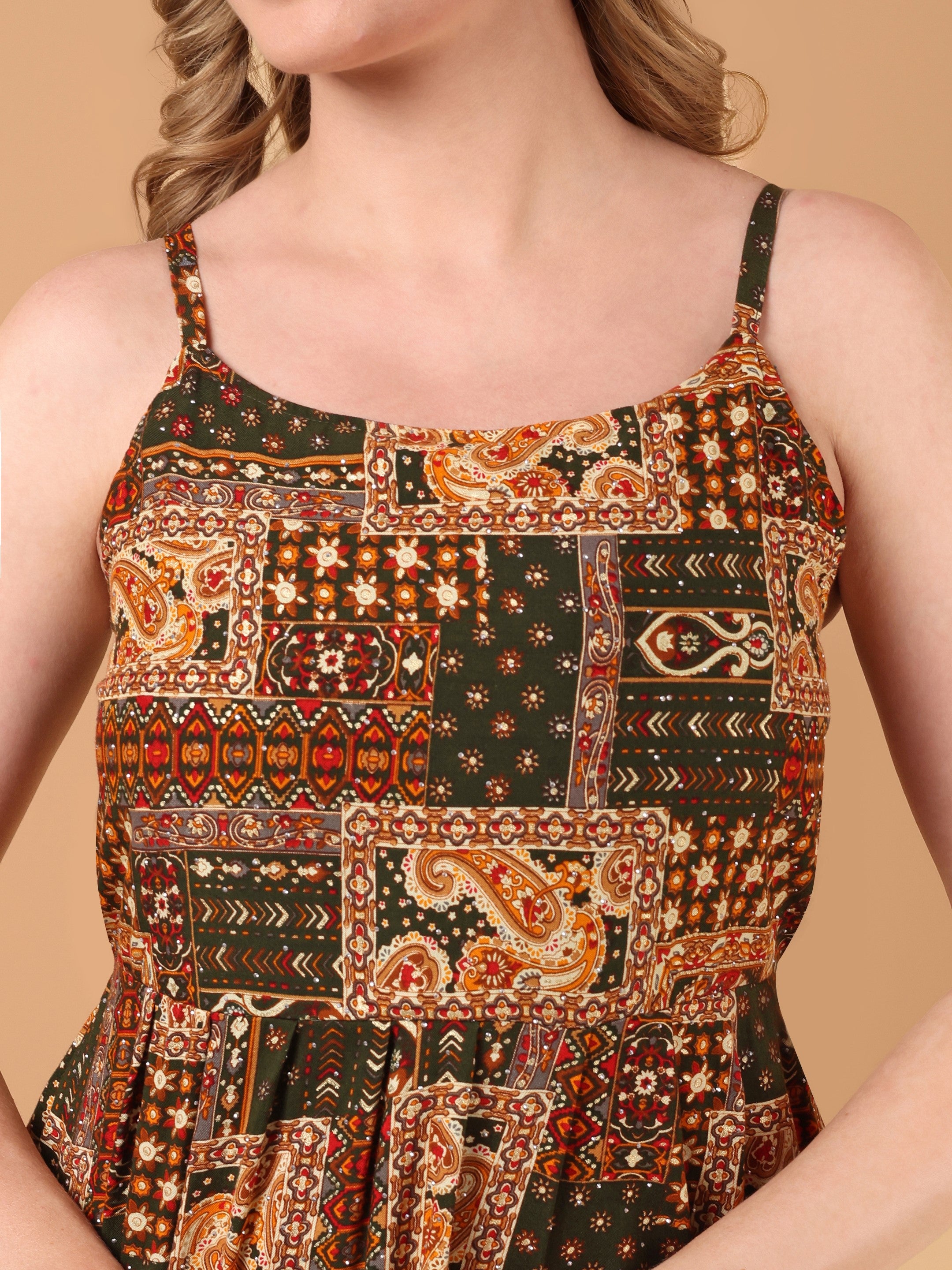 SANAH Boho Print Sleeveless Top