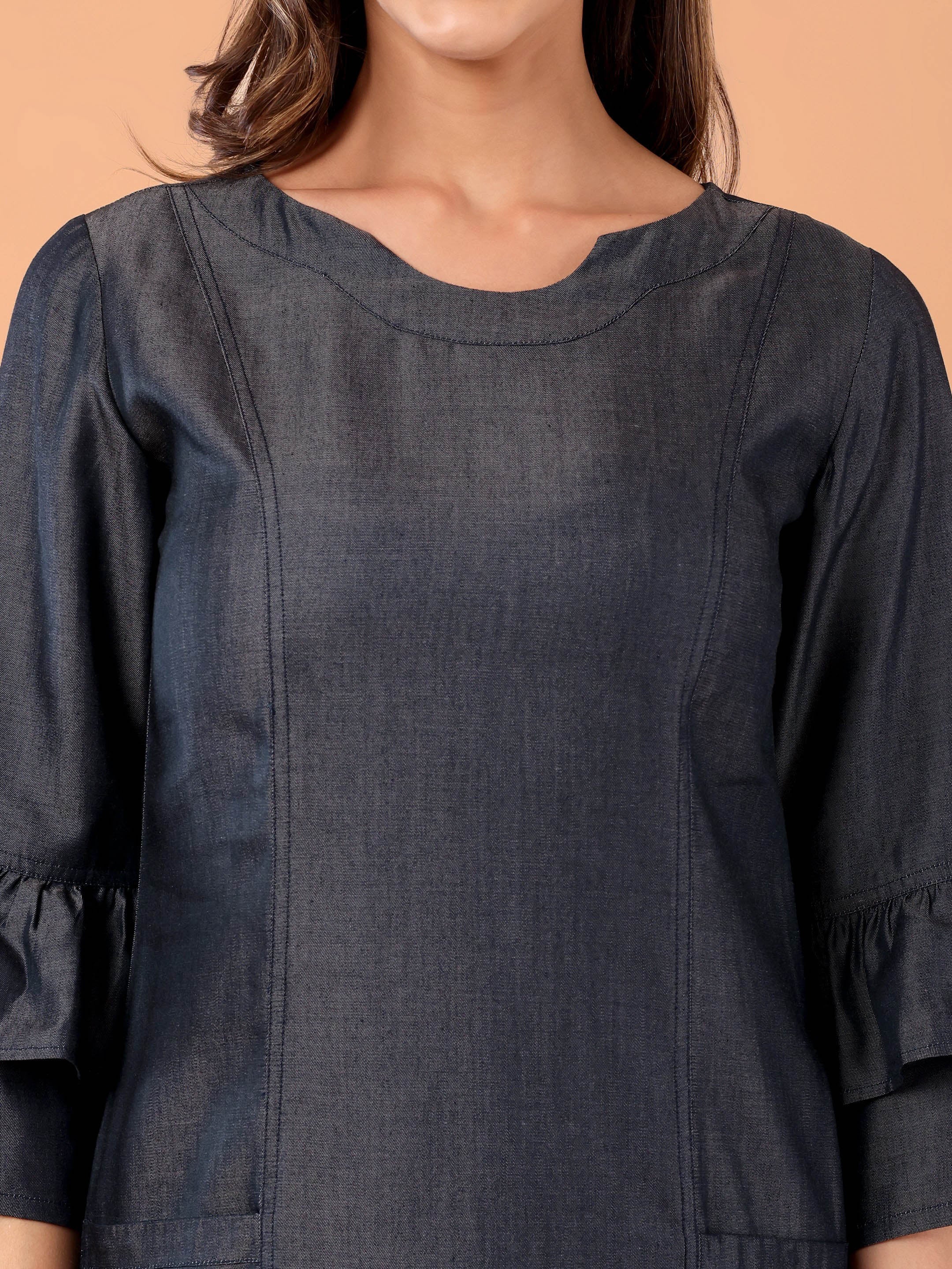 SAMAIRA Denim Layered Kurta