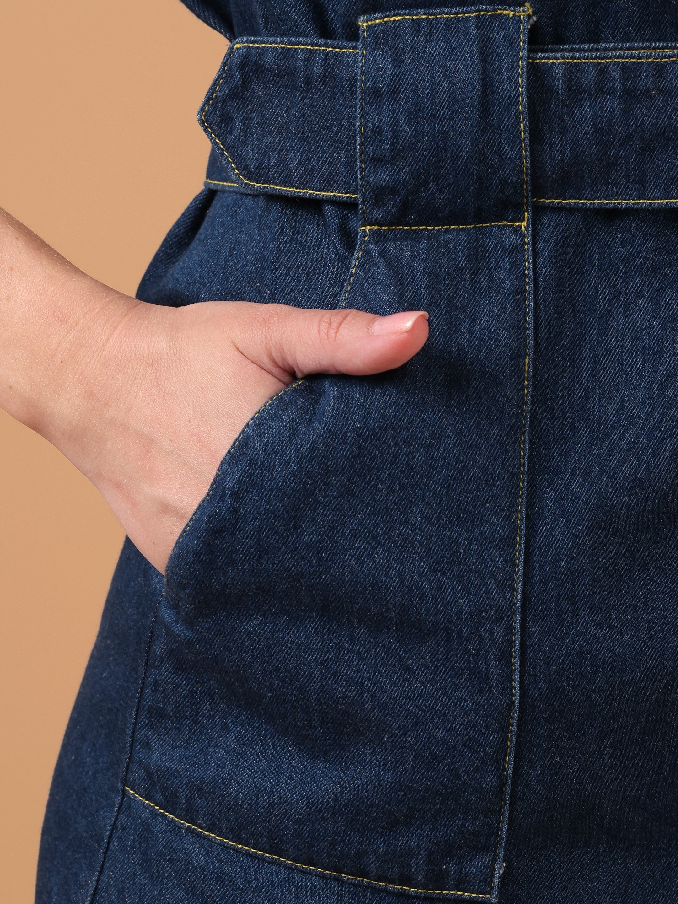 DYNA Denim Midi Dress-Blue