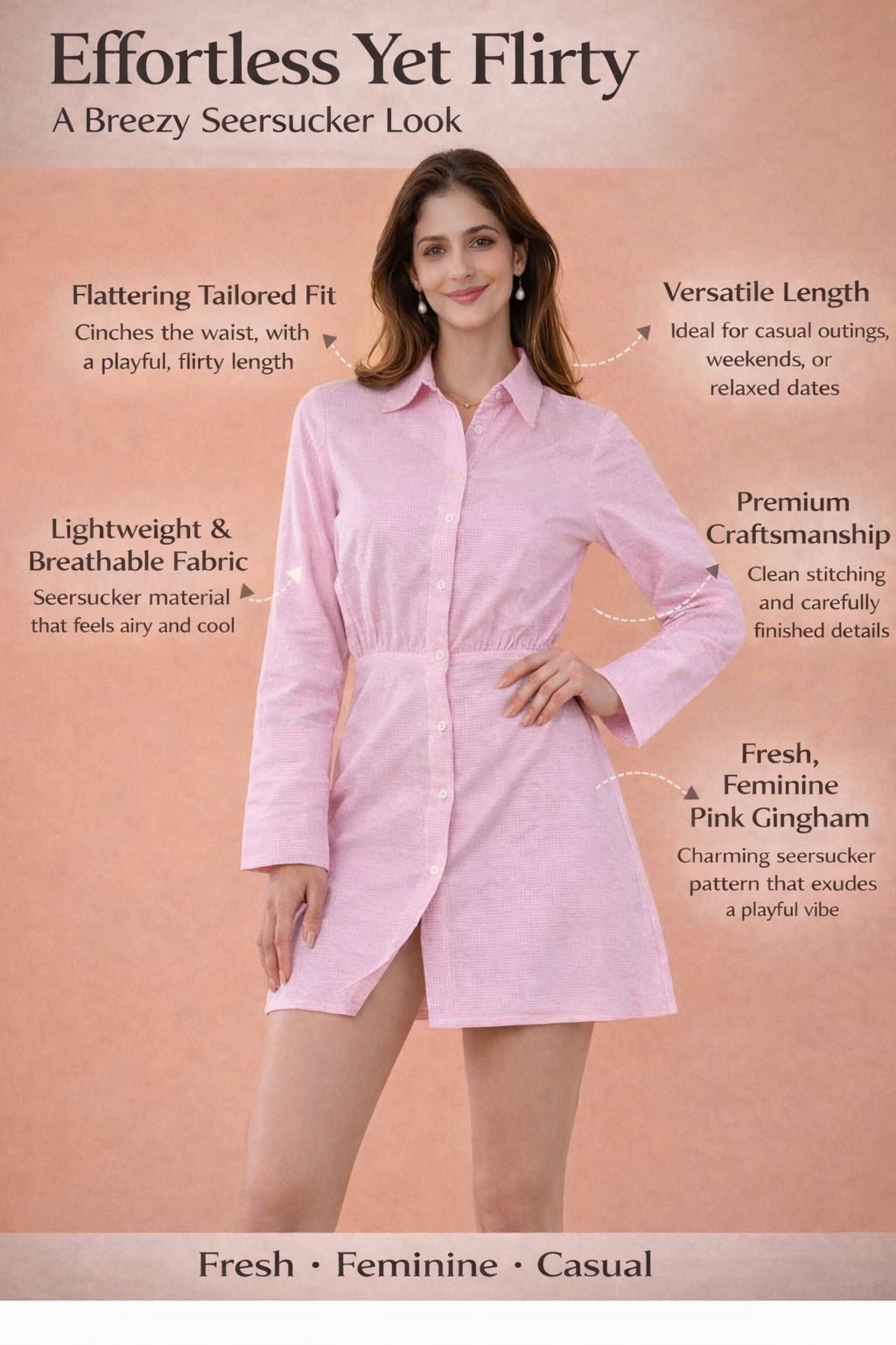 ORA Full sleeve shirt in Gingham